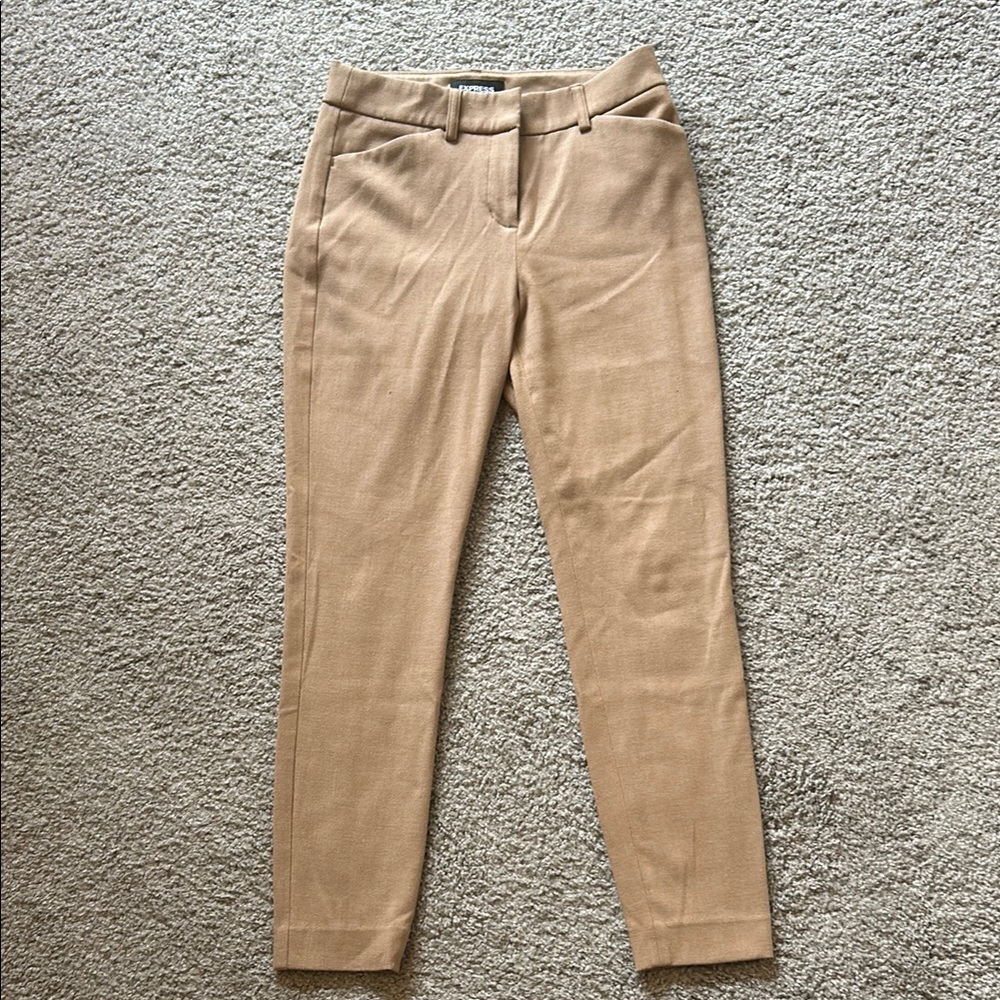 Express tan mid-rise pencil pants